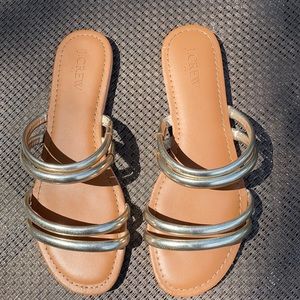 J Crew gold slides 7